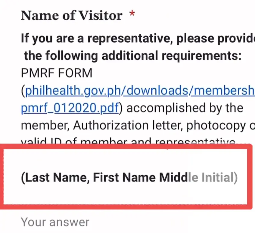  personal information for  PhilHealth Online Appointment