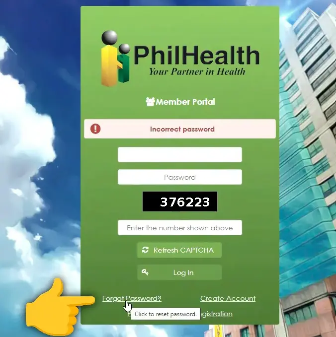 PhilHealth Login Forgot Password