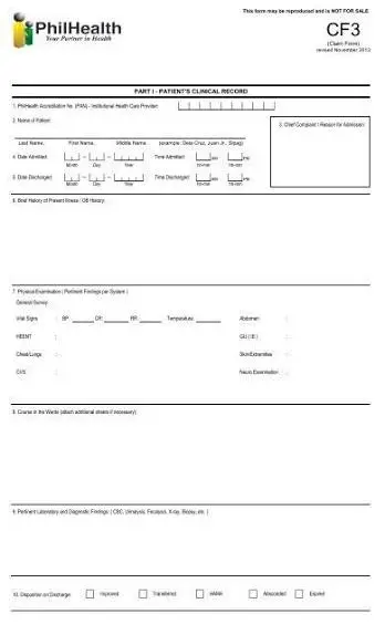 Philhealth claim form 3